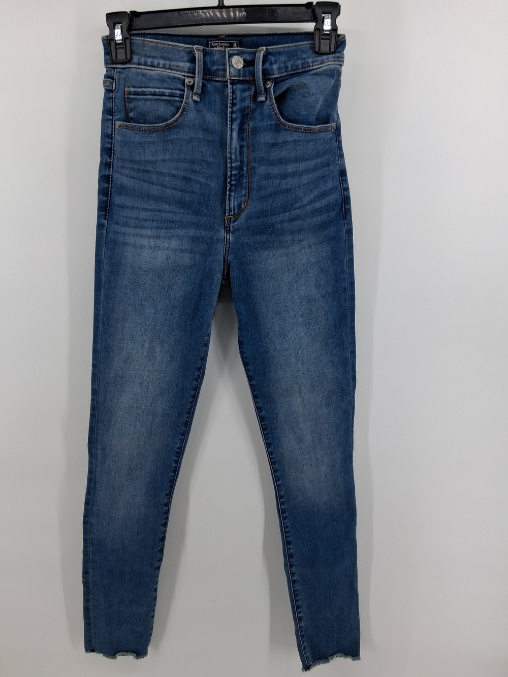 Abercrombie & Fitch Medium Blue High-Rise Cropped Jeans